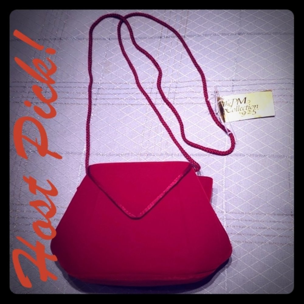 Evening Shoulder Bag Purse NEW Red Velour 🎉HP🎉
